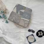 sale ＊ やさしいグレージュのマスクケース ⚮ ミナペルホネンパッチワーク ⚮ sometimes lucky