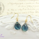 ＊bluegreen＊フローライトのピアス(イヤリング+50円・14kgf+330円)