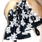 ショートアームカバー〈flower:black〉