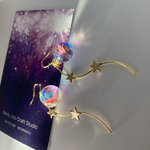 マーブルレジンと星✩.*˚の揺れるピアス