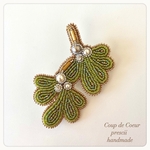 ビーズ刺繍ブローチ　〜Coup de Coeur〜  ヤドリギ