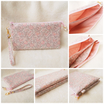 LIBERTY　Felicite-petite　フェリシテプティ　ペールピンク系　ビニコのふたへやplus仕切りポケットポーチ