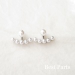 2pcs バックキャッチピアス パール シルバー