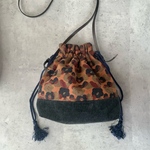 【chimie】drawstring bag/レオパードテキスタイル巾着