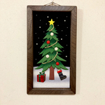 額入り正絹押し絵「クリスマスツリー」