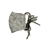 botanical leaf ribbon mask〈 gray 〉 【 おしゃれ 大人 立体 布マスク　ﾘﾎﾞﾝﾏｽｸ ﾏｽｸｶﾊﾞｰ フィルターポケット　きれいめマスク　ボタニカル　】