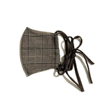 glen check ribbon mask【おしゃれ 大人 立体 マスク  リボンマスク　フィルターポケット　マスクカバー　布マスク チェック柄　グレンチェック　　 】 