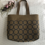 【受注生産】tambourineのA4横トートバッグ 　カフェオレ・11号帆布（片面全面・8cmマチ）