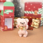 Proomy 箱入り冬のクッキークマさん ピンク クリスマス ミニチュア テディベア インテリア 雑貨