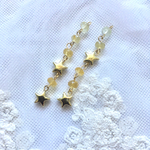 ■天然石ピアス　イヤリング　パイライト　ヘリオドール　星型【A-243】