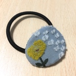 ミナペルホネン ヘアゴム handmade ballade ブルーグレー