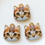 5個セット/にゃごにゃごにゃごー猫ちゃんチャーム・ねこネコアクセサリーパーツ・ハンドメイド材料／型番3（5個セット）