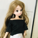 送料無料♡リカちゃん服♡黒オフショルカットソー♡リアルクローズ ♡大人リカちゃん♡ドール服
