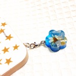 511-34　【３way】ルチルクォーツのオルゴナイトのチャーム　花*.:★ orgonite ★:.* 