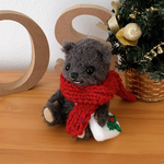 【テディベア】バッグチャーム（Xmasバージョン灰）