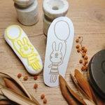 3yuk-i様お取り置き作品です☆うさぎと風船 消しゴムはんこ 