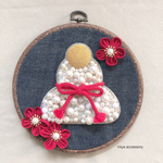 鏡餅ビーズ刺繍