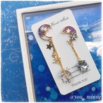 宇宙/冬空三日月/ピアス/ノンホールピアス