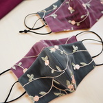 new! 花柄刺繍レースマスク❋ベイクドグリーン　小顔みせ/美ライン/レディース/秋冬/立体布マスク/S M L LL