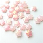 20個・8mm・ピンク・星のガラスビーズ・20112564
