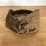 ヘアバンド（綿麻ウォッシュ茶色）