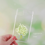 【名入れ可ハードケース】かすみ草 Clear ＊ iPhone・Android スマホケースほぼ全機種対応