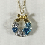 Blue フラワーリースネックレス　レジン