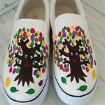 23.5㎝  カラフルtree！手描きスニーカー☆