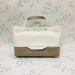 【カラーオーダー】 どこでもティッシュケース トートバッグ風 オリジナルデザイン  ≪  生成り×お好きなカラー ≫ 