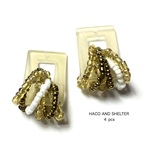 【再入荷】４pcs★ rectangle bijouwrap charm・clear beige（ビジュー巻きつけチャーム）