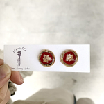 《ワインレッド》かすみ草 ピアス チタンピアス イヤリング  
