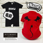 名前入り♪デビルＴシャツ＆ロンパース　出産祝い　男の子　ハーフバースデー　衣装　名入れ　プレゼント　干支　うし