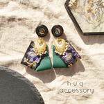 ヴィンテージ ボタンの刺繍pierce/earring