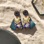ヴィンテージ ボタンの刺繍pierce/earring