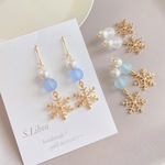winter*snow∗雪の結晶クリアブルーピアス イヤリング