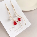 Red*Mermaid line〜マーメイドライン レッド ピアス イヤリング