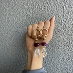 ゴールドパープルアクセントピアス