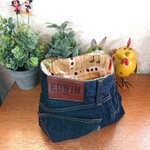 78☆デニムリメイク 収納ボックス 小物入れ 送料無料☆