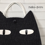 【再販】黒猫マスクケース　一時マスク保管用　マスク入れ　北欧　面白い　おもしろい