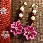 再販❤️【全品オマケ付き】🌸つまみ細工の華やかピアス🌸/イヤリング🌸