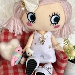 イーマリーちゃんリボンヘアピン（ホワイトベージュ）