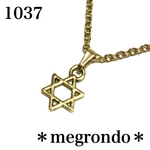 1037.ミニヘキサグラムのネックレス、ゴールド