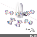 ネイル パーツ クリア リボン スタッズ  10個 (D255)