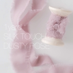 シルクタッチリボン1yardダスティローズ<Silk Touch Ribbon♡Dusty Rose>結婚式ブーケ/結婚式招待状/子供服リボン/ＤＩＹなど・・・♡切りっぱなしインポートリボン国内発送