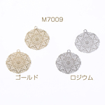 M7009-G 30個 透かしパーツ 丸28 カン付き 12×13mm  3×【10ヶ】