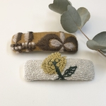 《6㎝スクエア型》ミナペルホネンஐ 刺繍のパッチンピン 2点セット 
