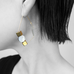 K14 gold filled ダイヤシェイプ・ピアス　キューブシェル