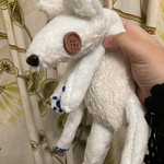 シンプルなアイスブルーのくたくたきつねさん
