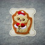 刺繍ブローチ　猫　＊サンタなねこ＊