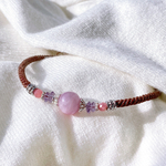 クンツァイト・アメジスト・インカローズのマクラメブレスレット